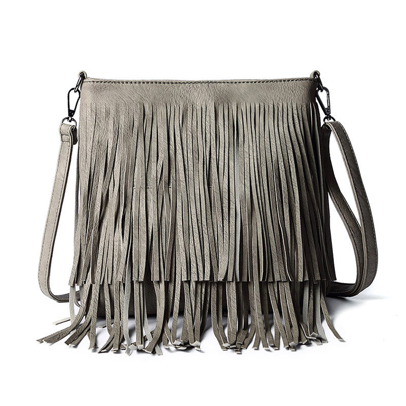 Wholesale PU Shoulder Diagonal Tassel Bag